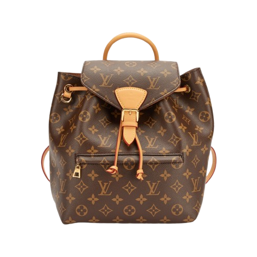 Louis Vuitton Montsouris PM backpack in Monogram coated canvas with natural cowhide leather trim