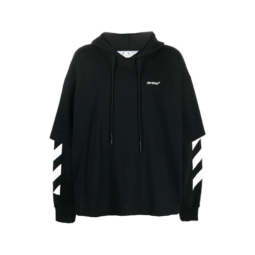 Off-White Double Diag Pullover Hoodie (Black)
